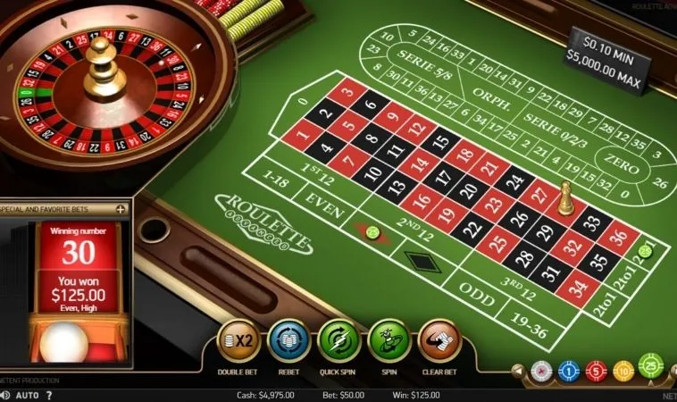 Bàn cược Roulette FUN88